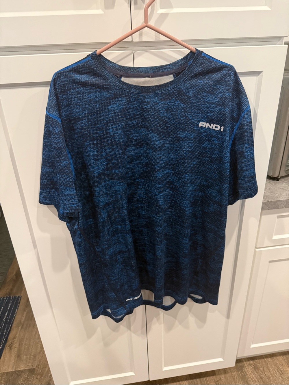AND1 Men's Blue Heather Athletic Short Sleeve Tee